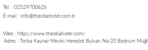 The Oba Hotel telefon numaralar, faks, e-mail, posta adresi ve iletiim bilgileri